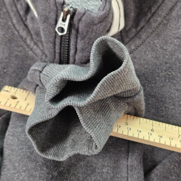 G-Star Raw Hoodie Big Logo Spellout Gray Full Zip Long Sleeve Sweatshirt Men's M - Picture 9 of 10